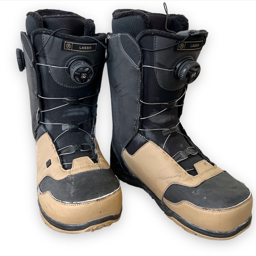 RIDE LASSO Snowboard Boots Men 9.5 Double BOA 2021 Olive/Tan w/MICHELIN Soles!